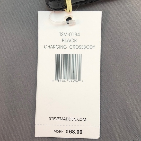 Steve Madden Charging Crossbody Bag BLACK PATENT - Picture 6 of 9